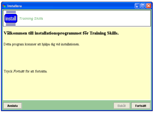 Installationsprogrammet startat